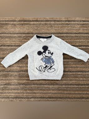 Gap Disney Gray Knit Mickey Mouse Sweater